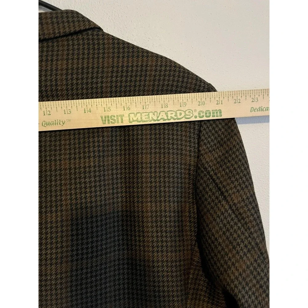 Chaps Ralph Lauren Blazer Mens 44 Brown Wool Check Sport Coat Lined Made Canada